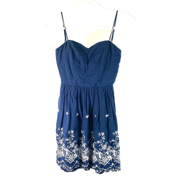 Speechless Blue White Embroidered Mini Dress 3 - Picture 3 of 6